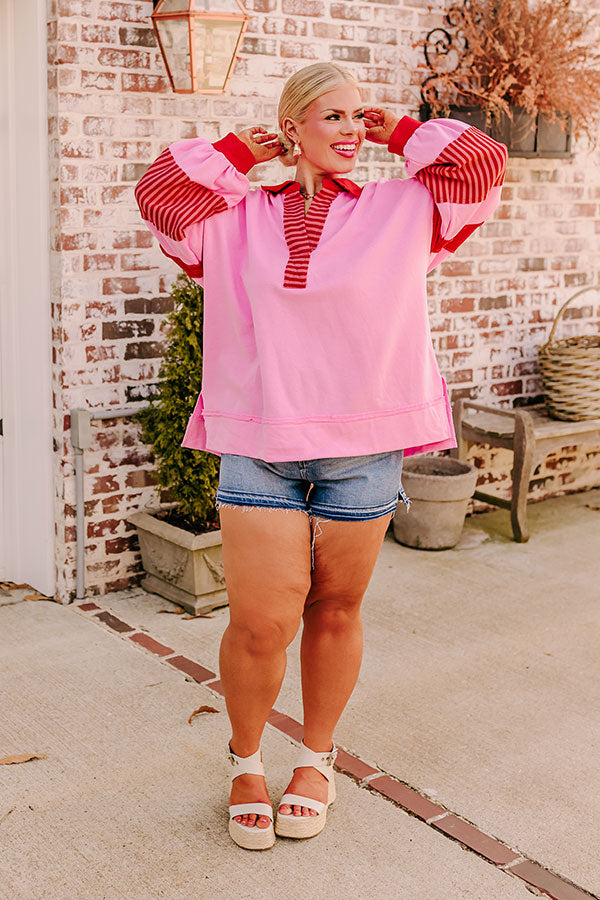 Premium Pink Curves Holding Hands Sweatshirt