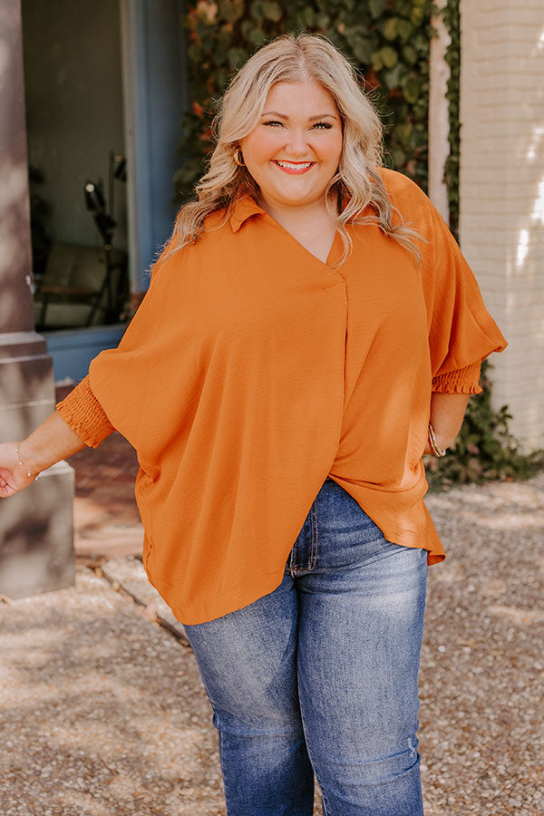 Premium Luxe Lane Shift Top - Pumpkin Curves Edition