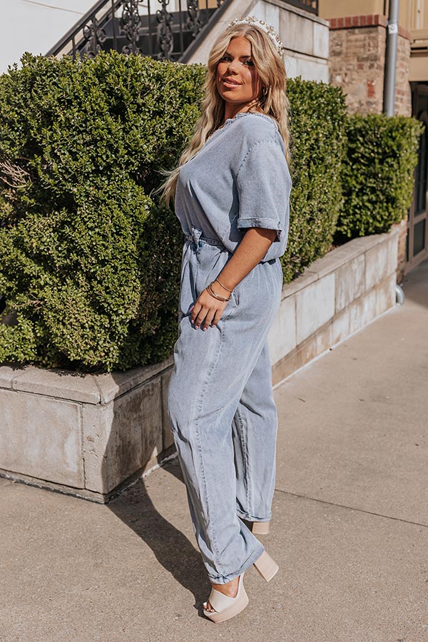 Ultimate Comfort Chambray Jumpsuit - Curves Edition