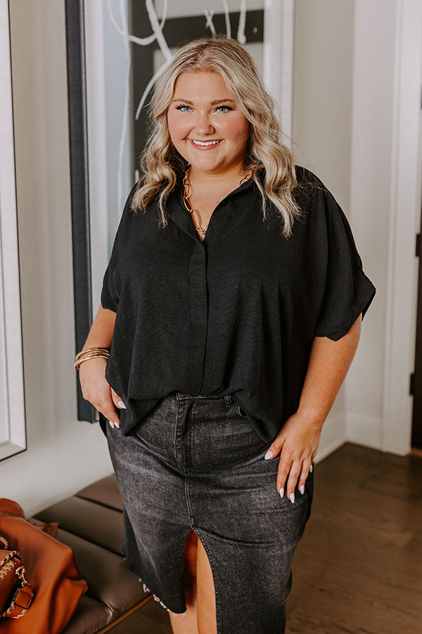 Premium Black Curves Button-Up: Ultimate Style Upgrade
