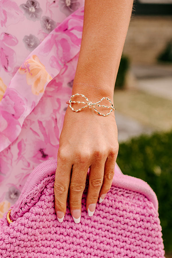 Premium Gold Bow Cuff Bracelet - Stylish & Adjustable