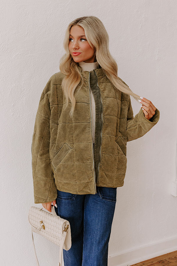 Ultimate Cozy Corduroy Jacket - Sage Green