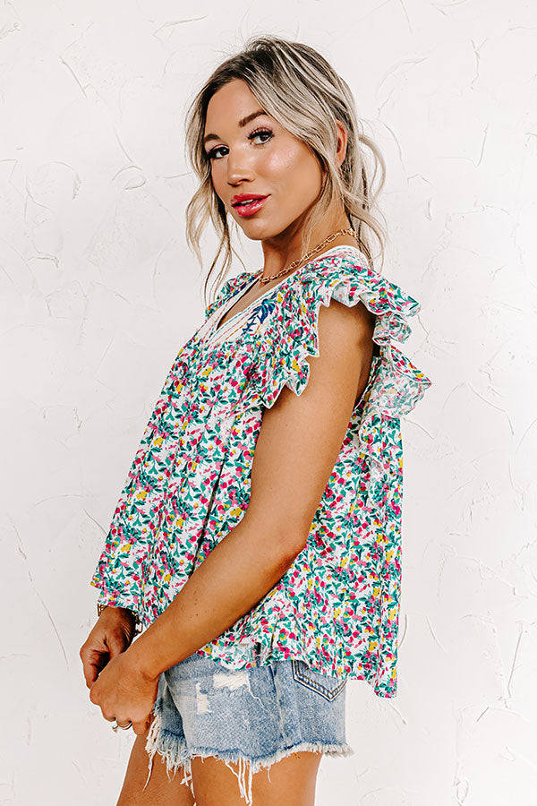 Premium Summer In Sicily Floral Shift Top - Ultimate Style Upgrade