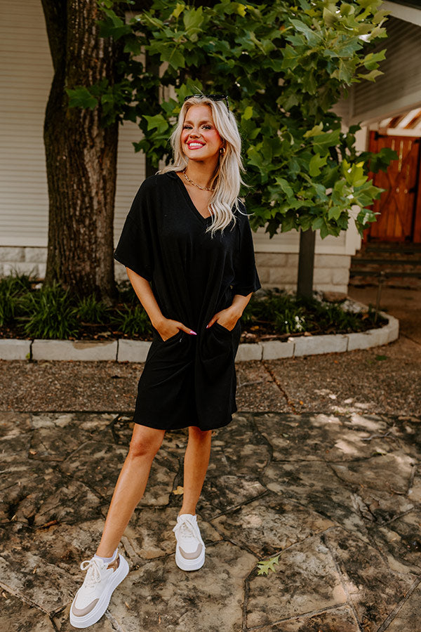 Ultimate Calm & Centered Shift Dress - Premium Black