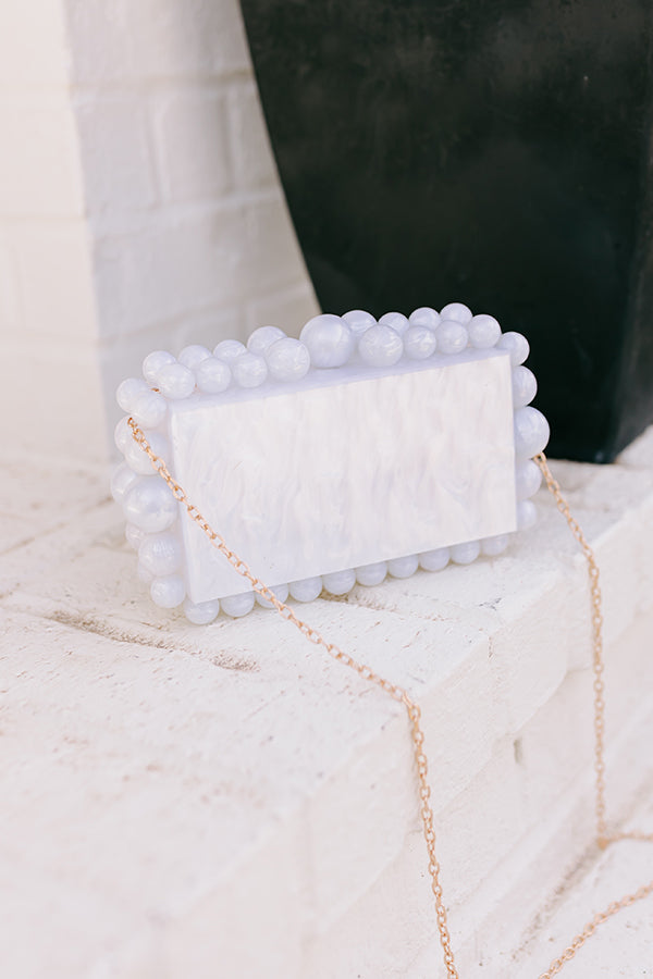 Premium White Acrylic Clutch with Detachable Chain