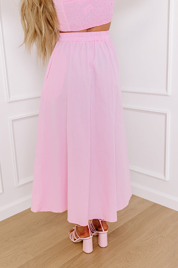 Ultimate Sunshine Chic High Waist Maxi Skirt - Pink