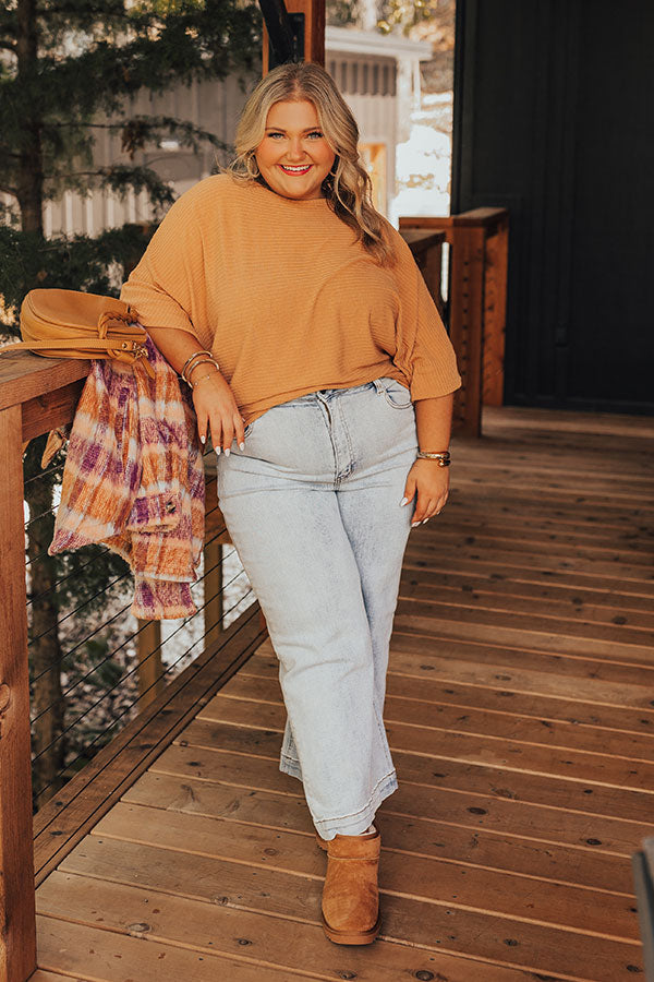 Premium Weekend Living Shift Top in Pumpkin Curves - Ultimate Comfort & Style