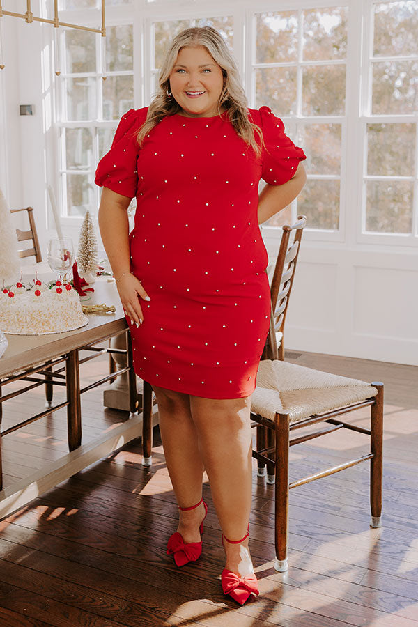 Ultimate Glam Rhinestone Mini Dress - Cranberry Sangria Sippin' Curves