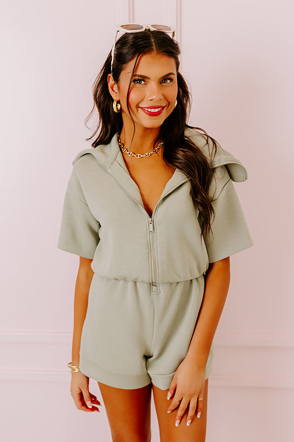 Premium Sage Green Romper - Ultimate Comfort & Style