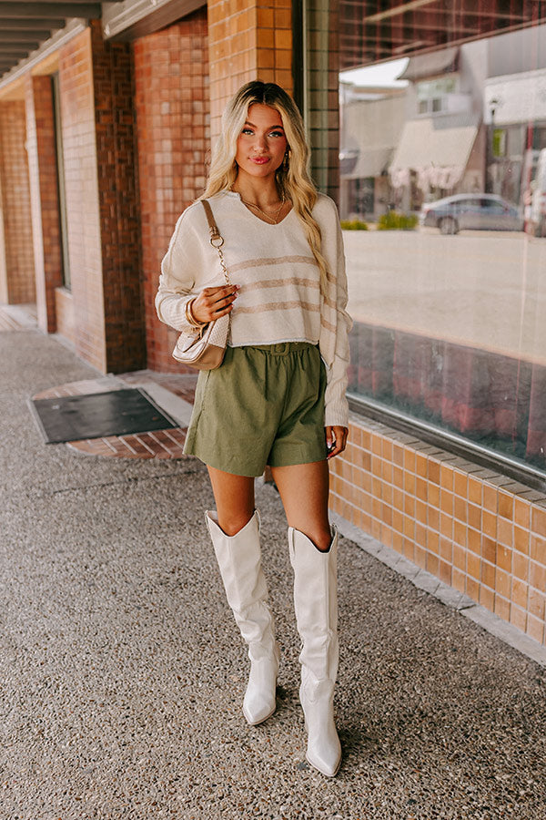 Premium Chai Latte Knit Crop Sweater - Ultimate Cozy Style