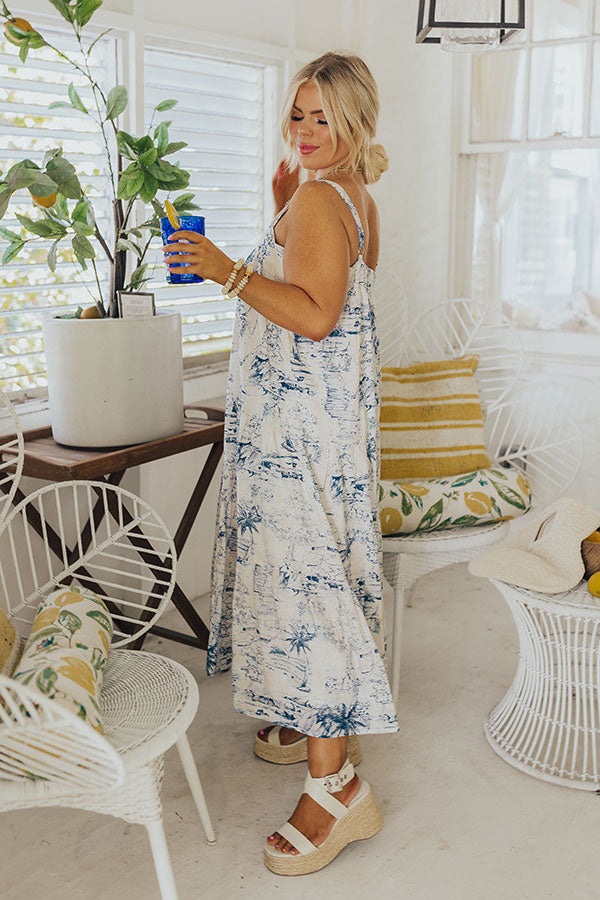 Premium Tropical Escape Midi Dress