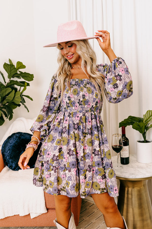 Premium Wildflower Smocked Mini Dress