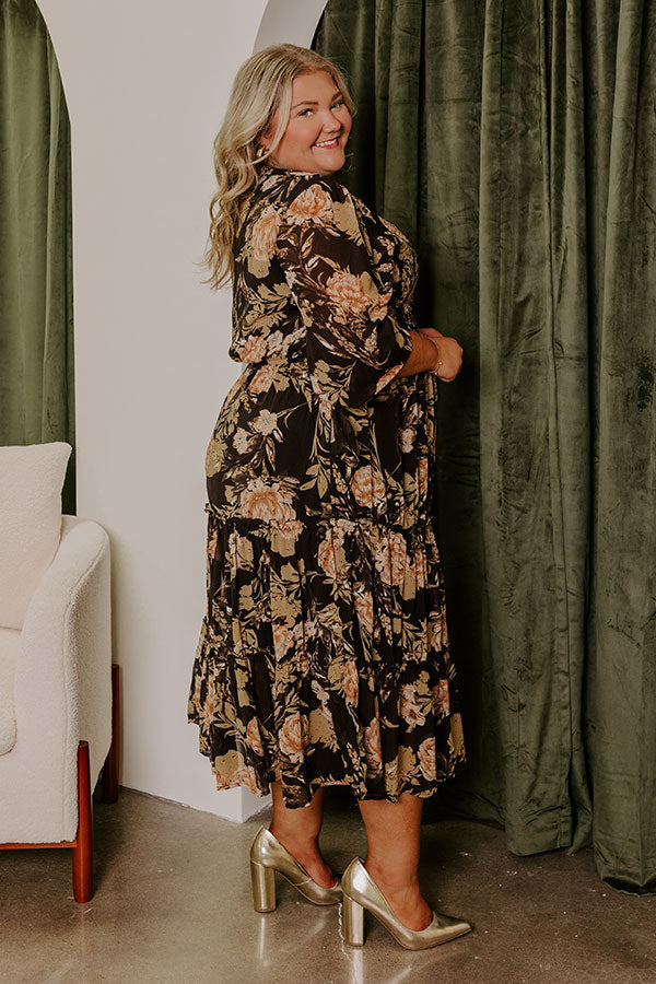 Ethereal Moments Premium Floral Midi Dress