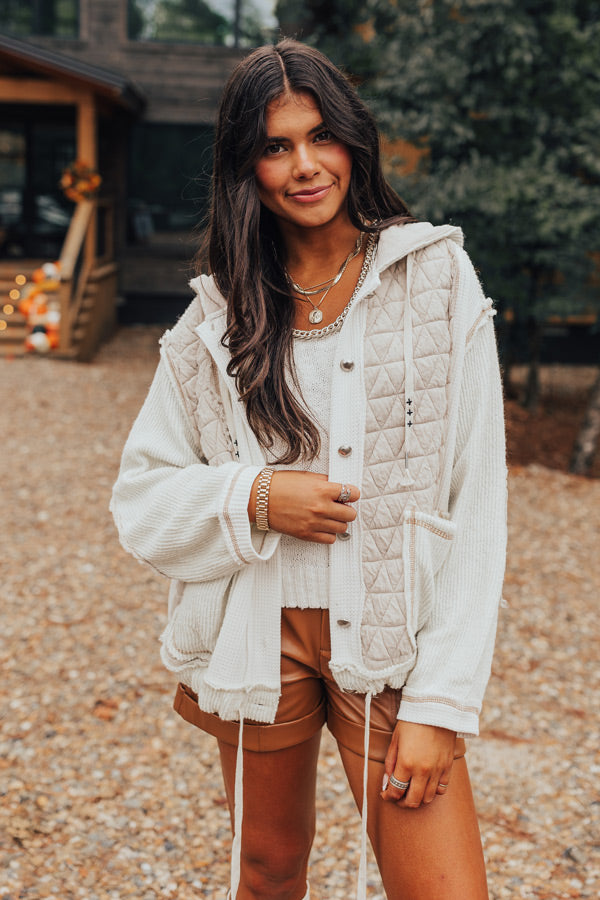 Premium Misty Starlight Lightweight Knit Jacket in Ivory - Ultimate Fall Essential