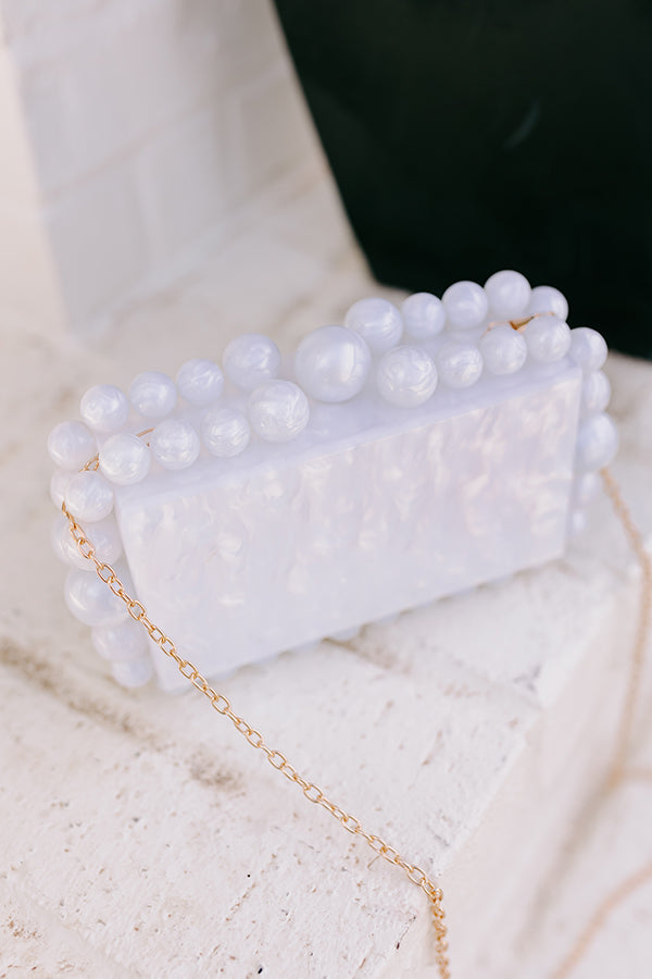 Premium White Acrylic Clutch with Detachable Chain