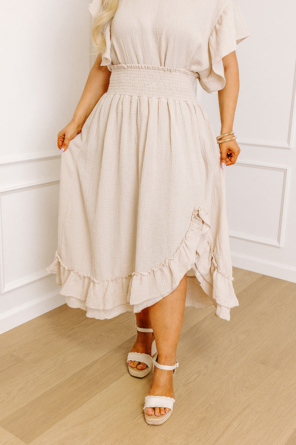 Ultimate Vacation High Waist Ruffle Maxi Skirt