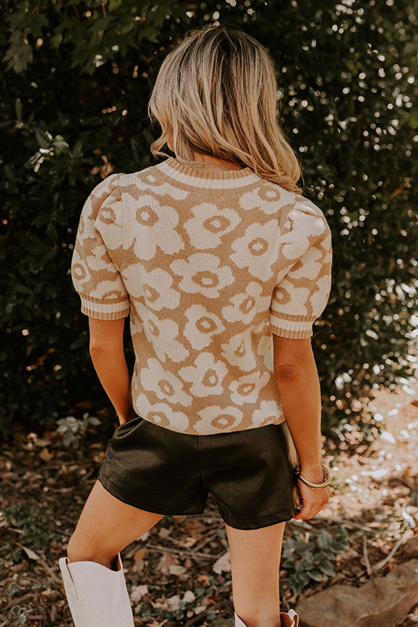 Ultimate Block Party Floral Knit Top - Beige | Effortless Style