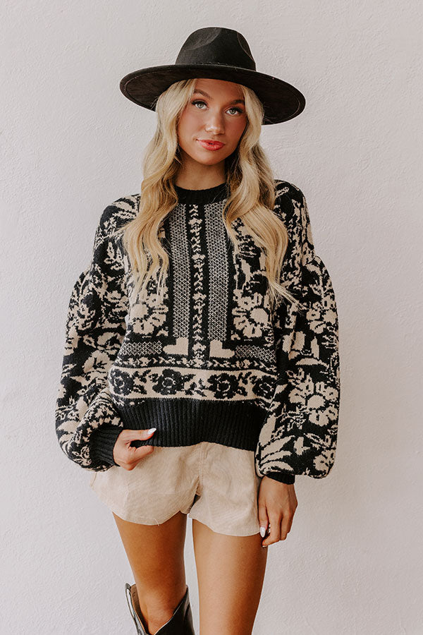 Premium Floral Knit Sweater: Ultimate Chic Statement