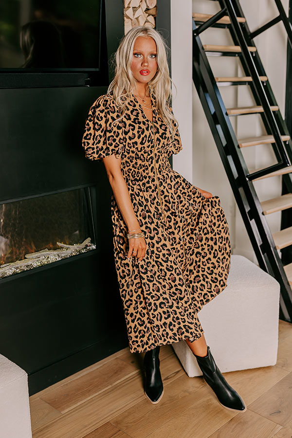 Premium Leopard Print Midi Dress - Urban Chic Edition