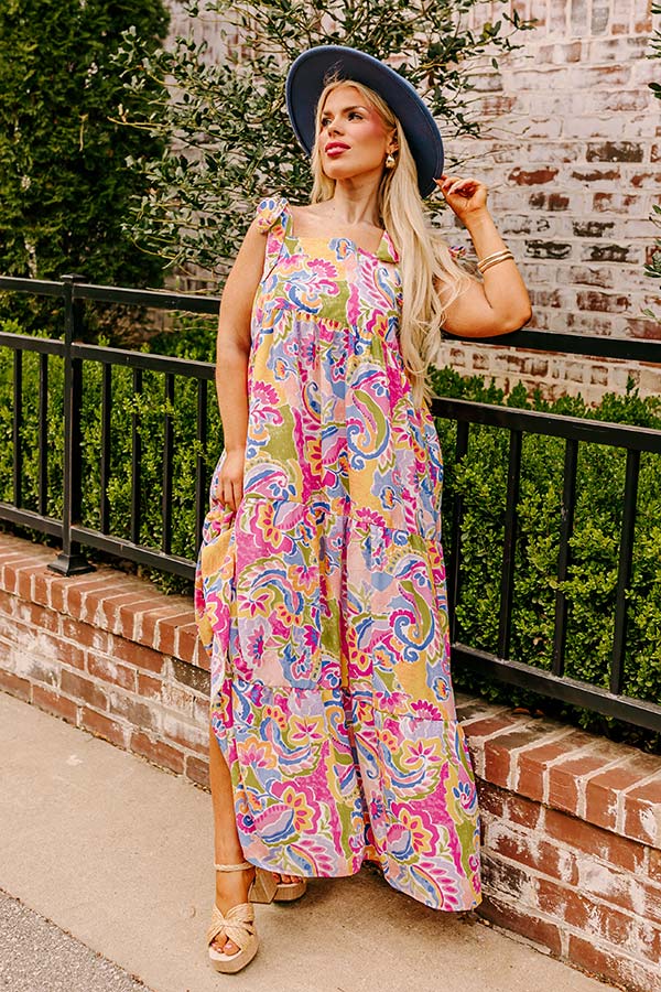 Premium Resort Radiance Paisley Maxi Dress for Curves