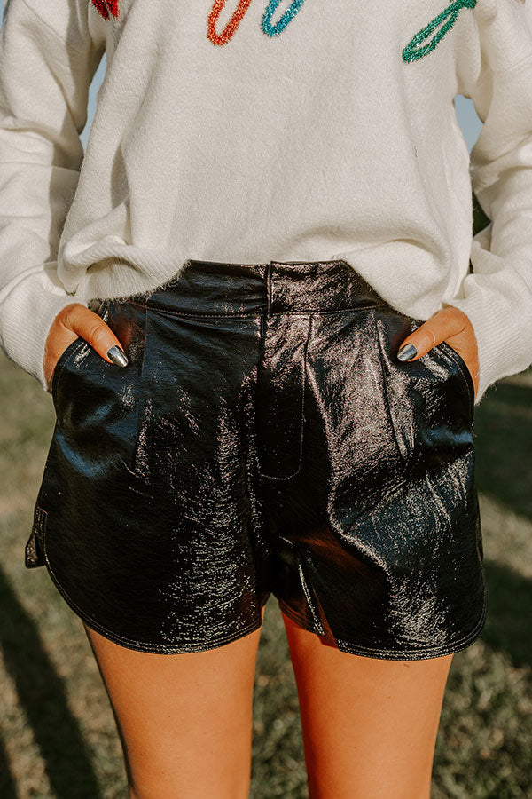 Ultimate High Waist Faux Leather Shorts - Sleek Black Edition