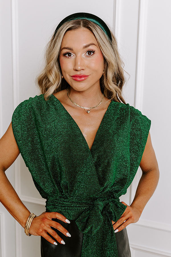 Premium Velvet Dreams Headband - Hunter Green
