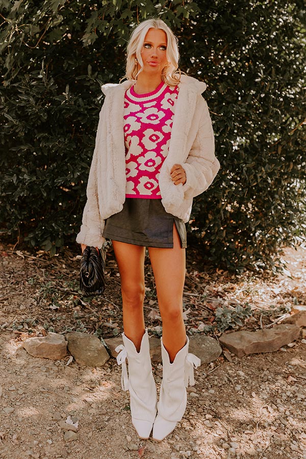 Premium Floral Knit Top - Effortless Charm in Pink