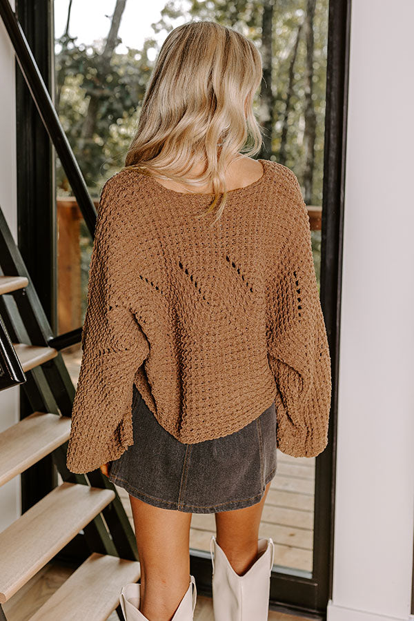 Ultimate Cozy Mocha Knit Sweater - Harvest Season Edition