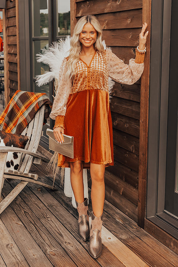 Ultimate Autumn Velvet Mini Dress - Harvest Festivities Edition