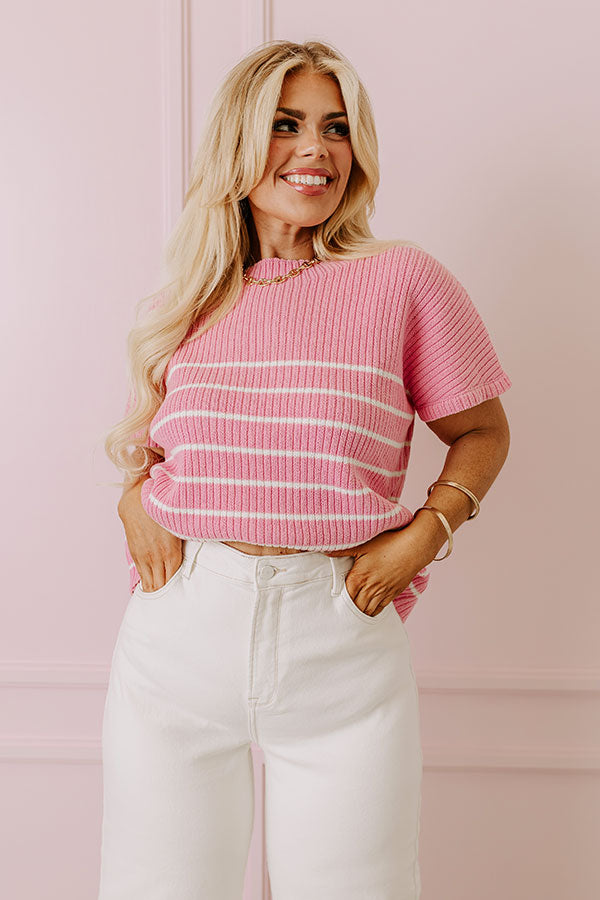 Premium City Chic Knit Top - Pink Curves Collection