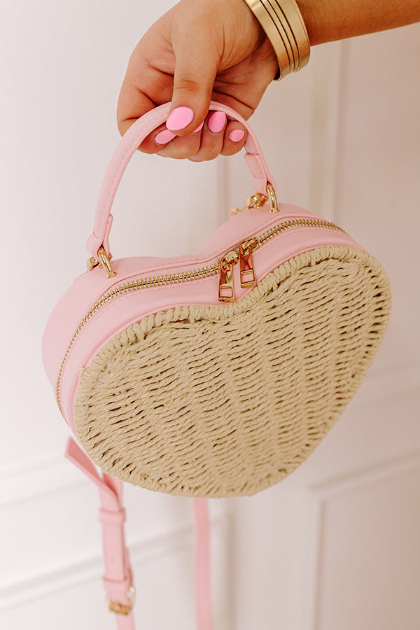 Premium Heart-Shaped Straw Crossbody Bag - Sundrop Collection