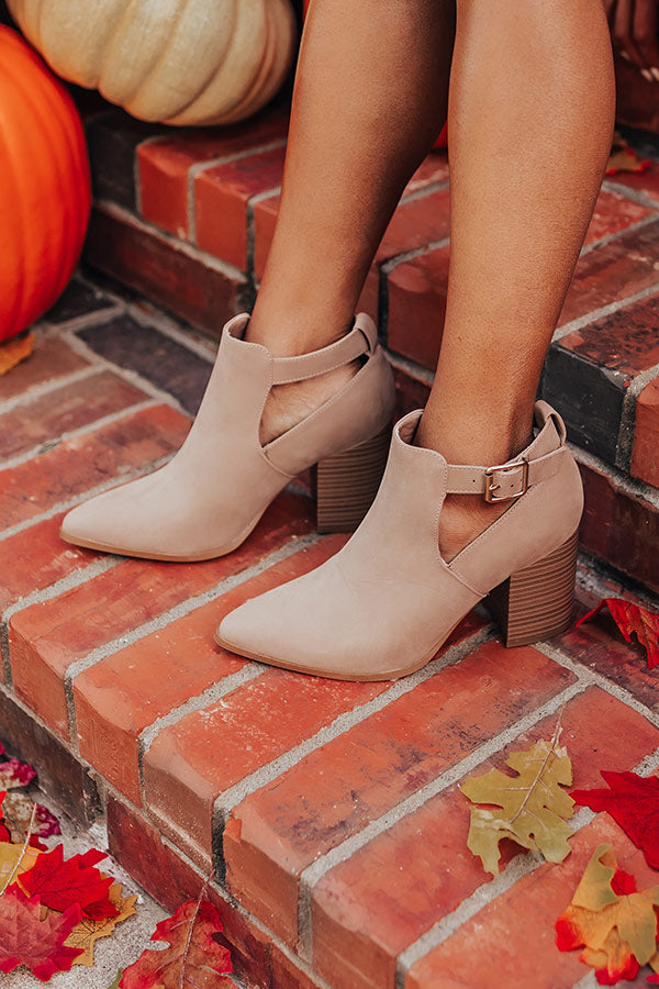 Premium Madelyn Faux Nubuck Bootie in Warm Taupe – Ultimate Style Upgrade