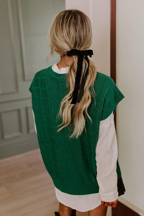 Premium Venice Vision Sweater Top - Hunter Green