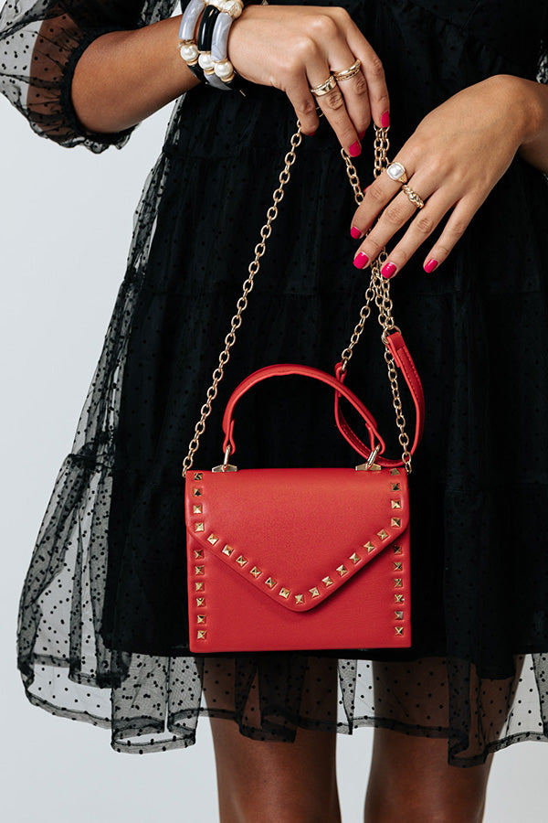 Premium Crimson Vineyard Bound Studded Handbag