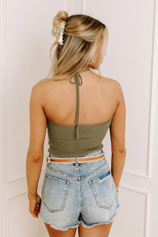 Premium Sage Knit Halter Top - Ultimate Summer Style