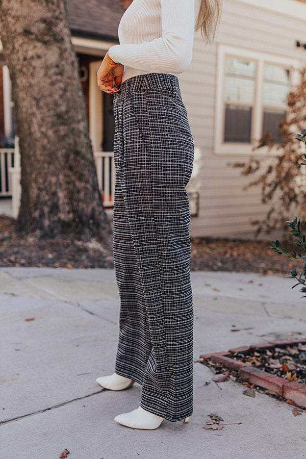 Premium High Waist Tweed Trousers - Ultimate Chic Style