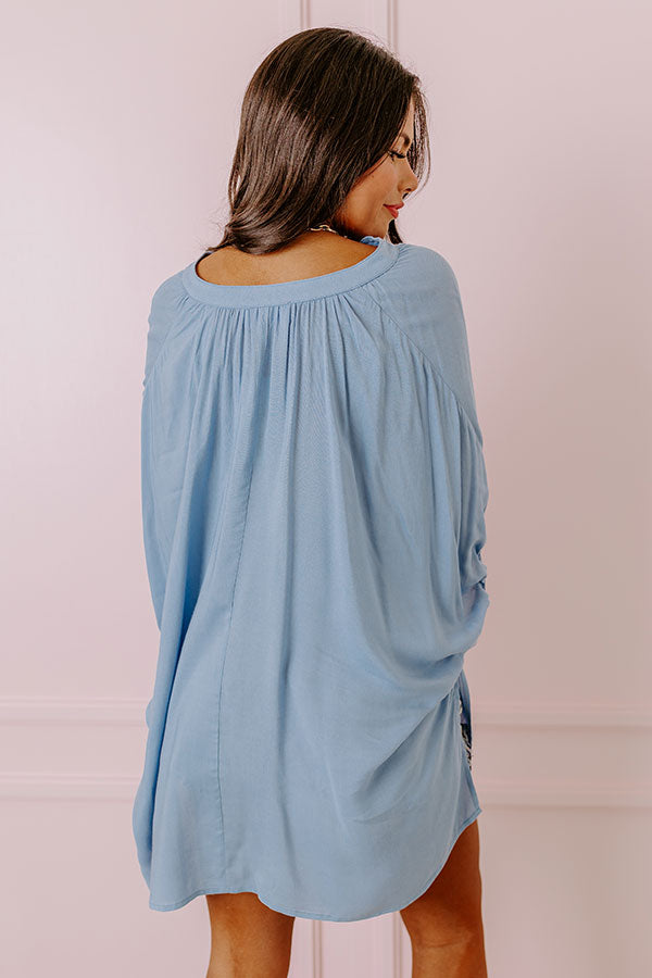 Premium Sky Blue Sun-Kissed Sands Shift Top - Ultimate Style Upgrade