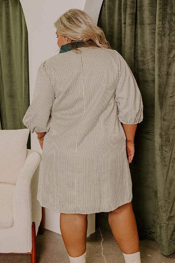 Ultimate Country Club Cutie Button Down Mini Dress | Deep Forest Curves