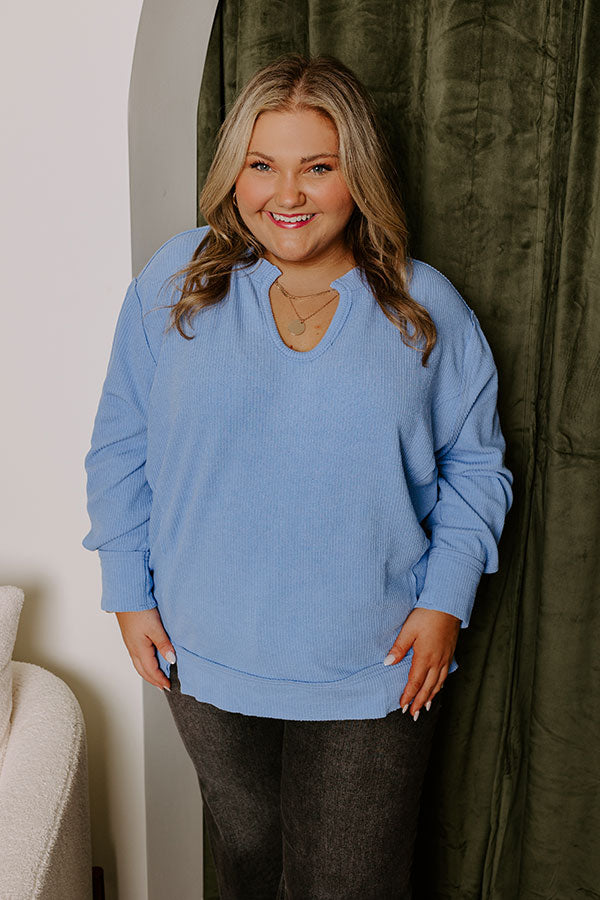 Premium Sky Blue Curves Shift Top - Ultimate Casual Style