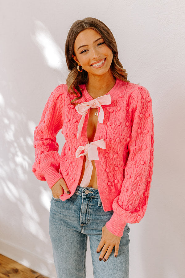 Ultimate Cozy Pom Accent Knit Cardigan