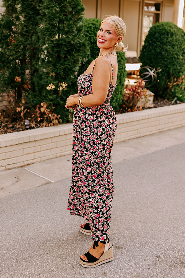 Ultimate Summer Floral Maxi Dress - Black Curves