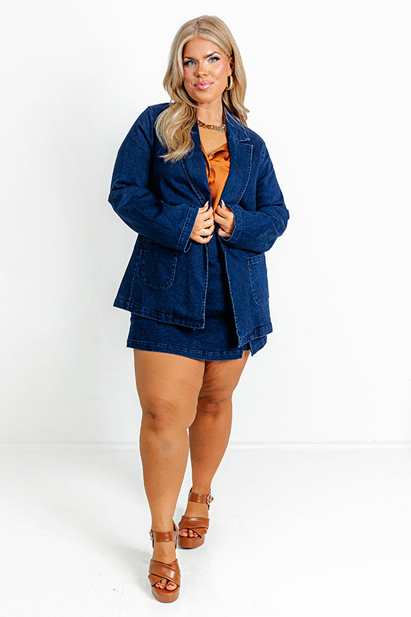 The Ultimate Yani Curvy Fit Denim Blazer