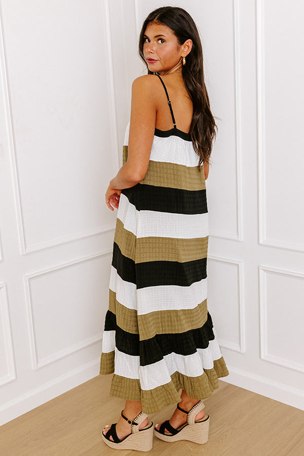 Ultimate Soho Stripe Midi Dress - Premium Flowy Style