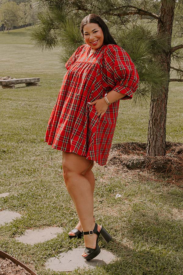 Ultimate Cheerful Energy Plaid Mini Dress - Curves Edition