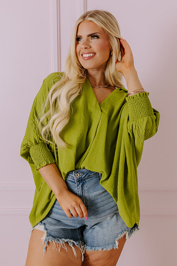 Premium Luxe Lane Shift Top - Lime Curves