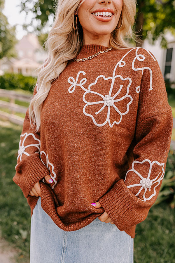 Premium Apple Spiced Perfection Knit Sweater - Cozy Autumn Essential