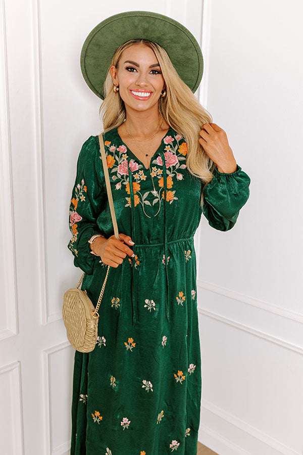 Premium Whispering Sweet Nothings Maxi Dress in Hunter Green