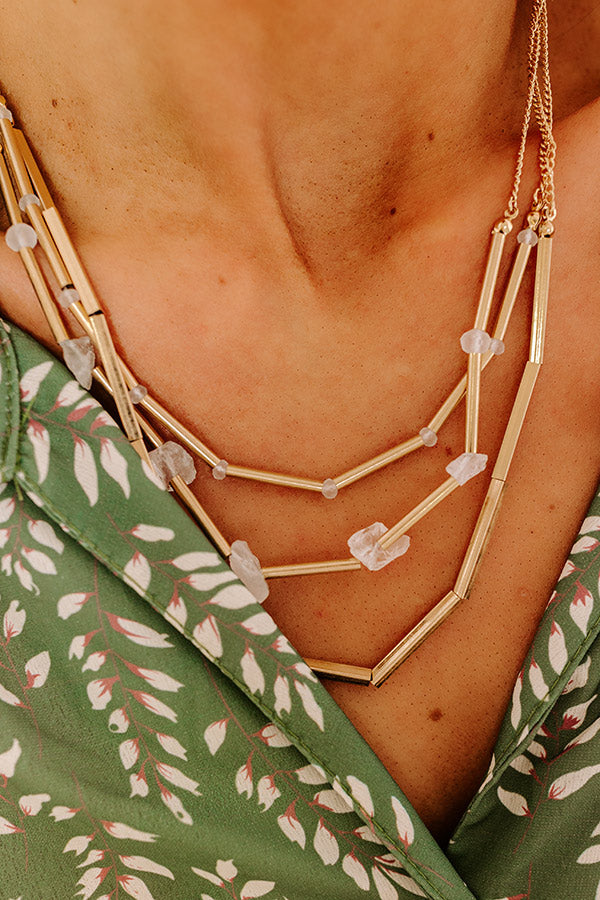 Premium Cherished Moment Layered Necklace – Clear Elegance