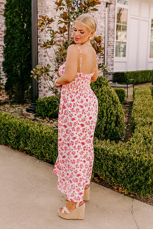 Ultimate Summer Floral Maxi Dress in Ivory Curves