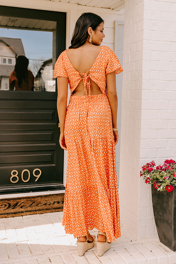 Ultimate Iconic Crush Cut Out Maxi Dress - Orange